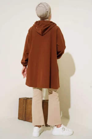 cardigan marron dos