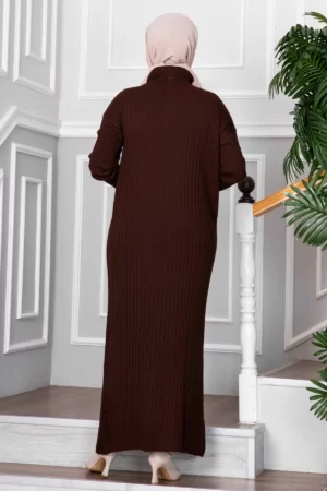 robe fermeture éclair marron dos